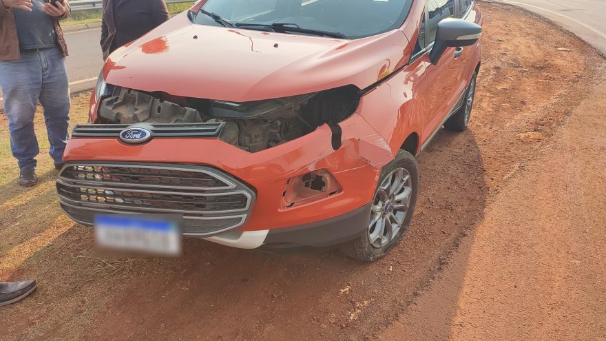 Mais um acidente é registrado no Trevo Cataratas, desta vez entre Ecosport e caminhão