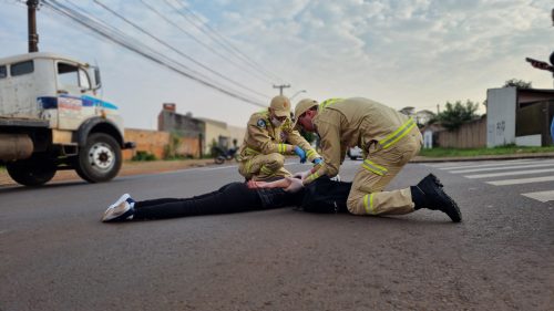 Imagem referente a Acidente entre Onix e Biz deixa mulher ferida no Cascavel Velho