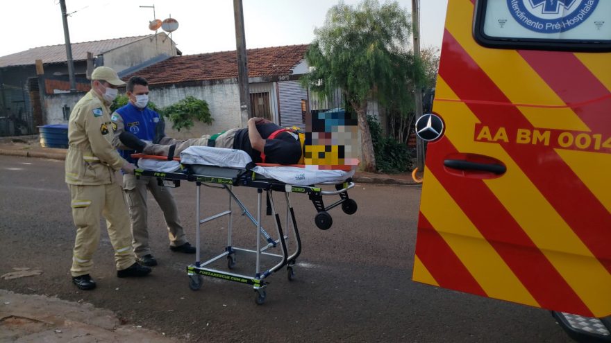 Acidente entre bicicleta e Montana deixa ciclista ferido no Esmeralda