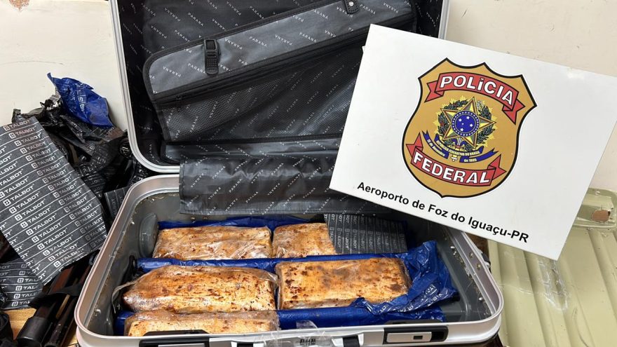 Passageiro é preso pela PF no Aeroporto de Foz ao tentar transportar cocaína para a Europa