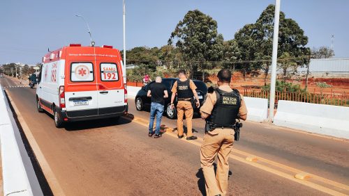 Imagem referente a Suposta tentativa de suicídio mobiliza PM e Samu no viaduto da Avenida Piquiri