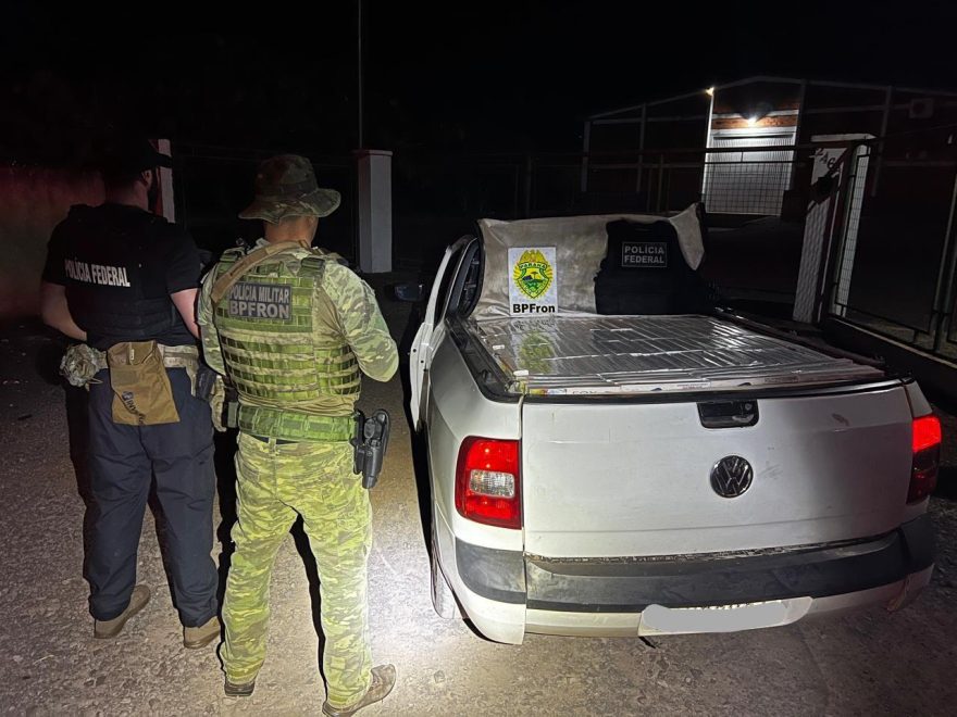 Saveiro carregada com cigarros apreendida em Santa Tereza é encaminhada à RF de Cascavel