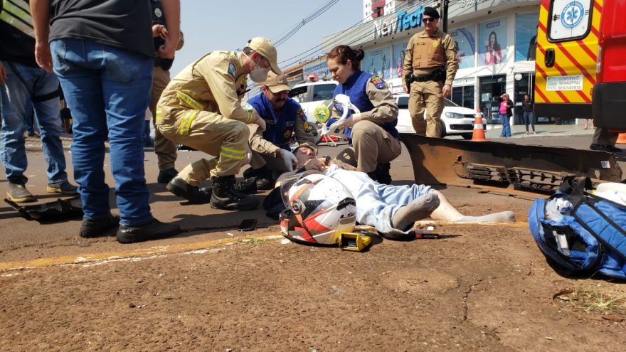 Acidente entre Astra e moto no Centro faz mais uma vítima em Cascavel