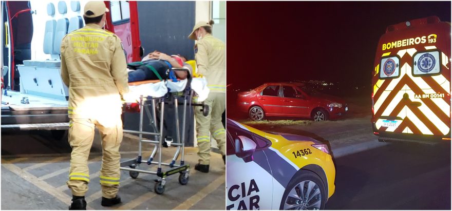 Condutor de Siena capota veículo e é socorrido com sangramento no ouvido no Loteamento Vale Verde