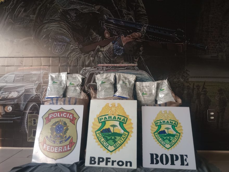 Operação conjunta entre BPFRON, BOPE e PF apreende tonelada de agrotóxicos em Terra Roxa