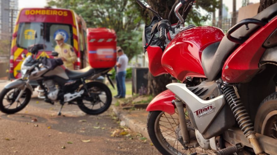 Motociclista fica ferido em acidente na Rua Fortaleza