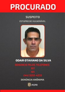 Polícia divulga foto de foragido por estupro de vulnerável no Noroeste do Paraná Imagem referente a Polícia divulga foto de foragido por estupro de vulnerável no Noroeste do Paraná