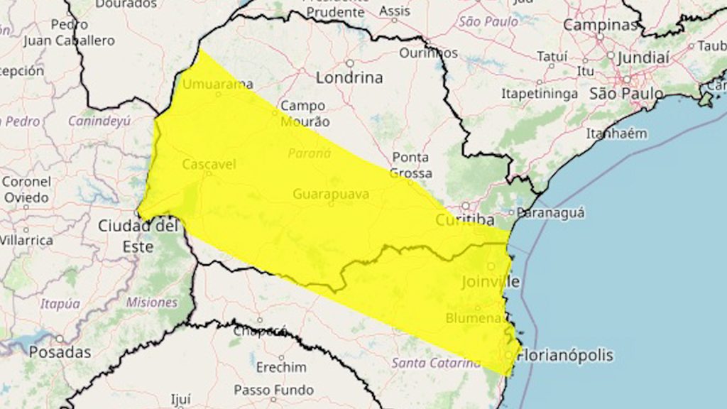 Inmet emite alerta de possível tempestade para Cascavel