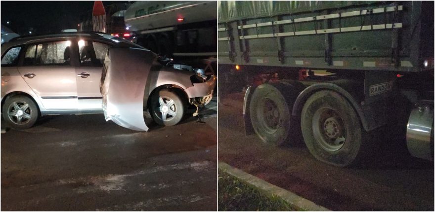 Idosa fica ferida em acidente no Trevo da Portal
