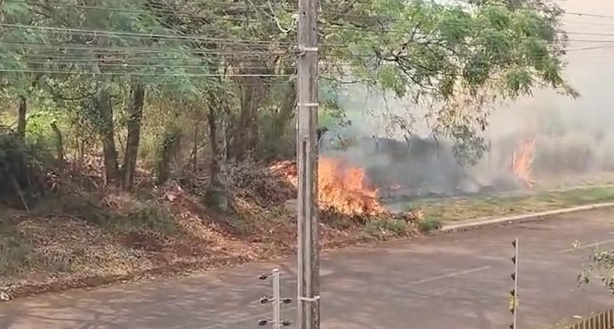 Mais um incêndio ambiental é registrado em Cascavel, desta vez na rua da Colonização