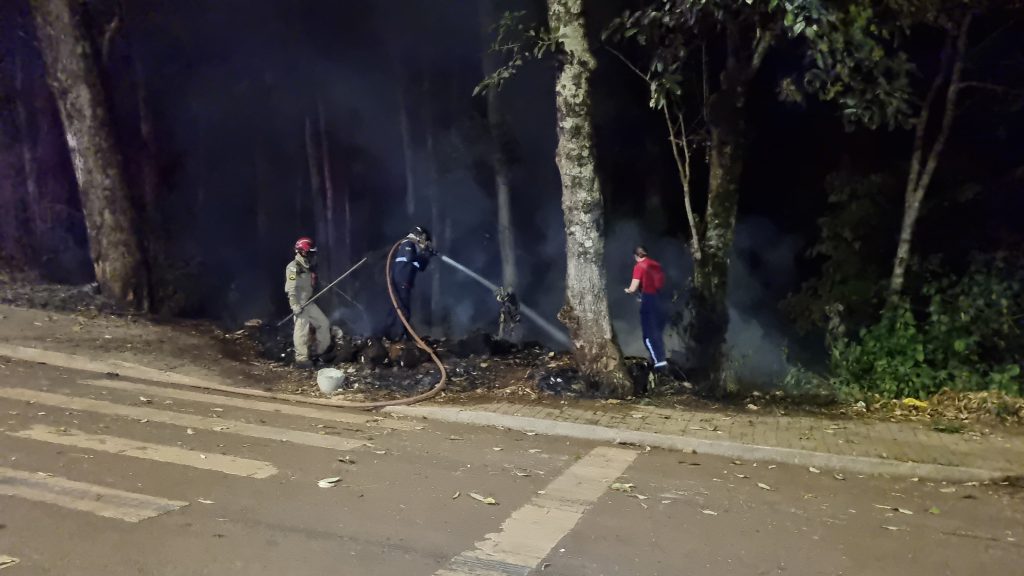 Bombeiros controlam incêndio ambiental no Bairro XIV de Novembro