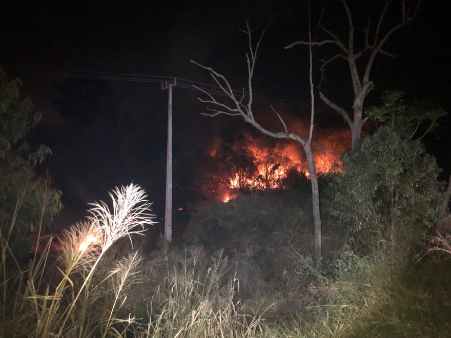 Corpo de Bombeiros combate grande incêndio ambiental na rodovia BR-369