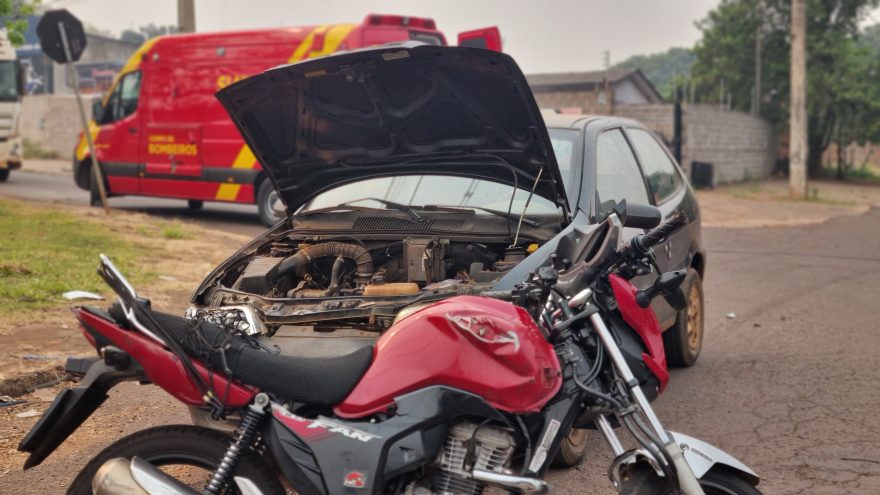 Acidente no Jardim Presidente deixa motociclista ferido