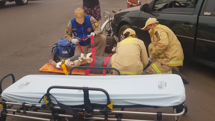 Acidente na marginal da BR-277, em Cascavel deixa ciclista ferida