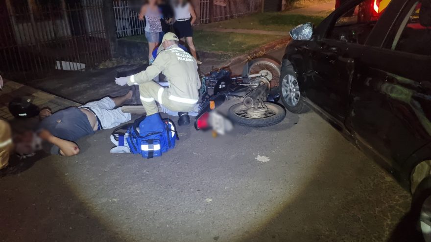 Condutor de moto fica ferido em acidente no Parque São Paulo