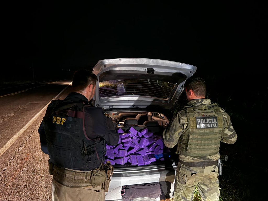 PRF e PM Ambiental apreendem 133kg de maconha em Terra Roxa PRF e PM Ambiental apreendem 133kg de maconha em Terra Roxa