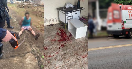 Imagem referente a Homem fica ferido e mulher foge com os filhos após ser agredida no Periolo