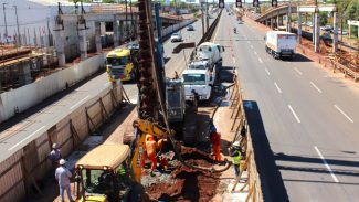 Nova etapa da obra dos viadutos de Sarandi altera bloqueio de faixas