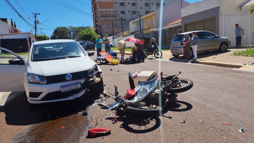 Grave acidente com vítima é registrado no Centro de Cascavel