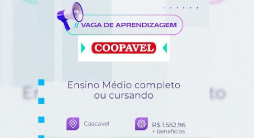 Programa de Aprendizagem em Auxiliar de Linha de Produção da Coopavel está aberto