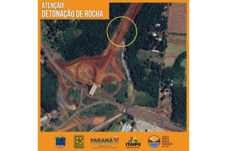 Imagem referente a Obra da Perimetral Leste de Foz do Iguaçu terá detonações de rocha esta semana