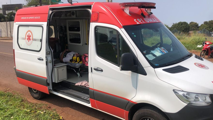 Motociclista fica ferido em acidente na Marginal da BR-277, em Cascavel