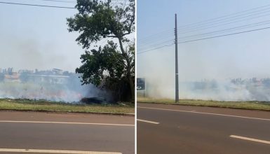 Imagem referente a Após três dias das fortes chuvas, incêndio ambiental volta a ser registrado em Cascavel