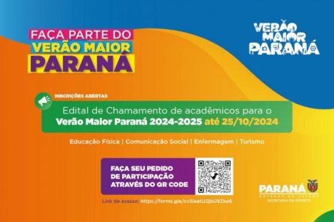 Imagem referente a Estado seleciona acadêmicos para participar do Verão Maior Paraná 2024/2025