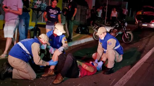 Imagem referente a Motociclista fica ferido em acidente de trânsito na Rua Presidente Kennedy