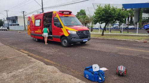 Imagem referente a Motociclista fica ferido ao se envolver em acidente de trânsito na rua Ponta Grossa