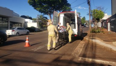 Imagem referente a Homem fratura pé em acidente de trânsito no Centro de Cascavel