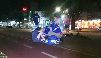 Imagem referente a Ciclista fica ferido ao sofrer queda na Avenida Brasil