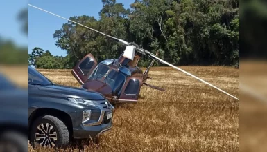 Imagem referente a Helicóptero de empresa Paranaense realiza pouso forçado no Centro do Estado