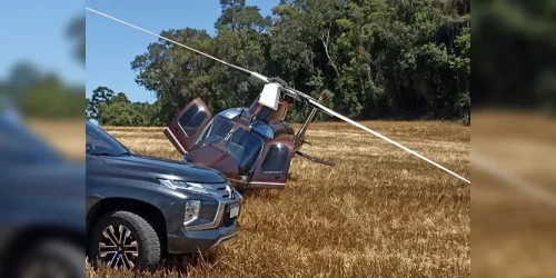 Imagem referente a Helicóptero de empresa Paranaense realiza pouso forçado no Centro do Estado