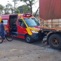 Imagem referente a Ciclista fica ferido após sofrer queda na Rua Castro