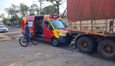 Imagem referente a Ciclista fica ferido após sofrer queda na Rua Castro