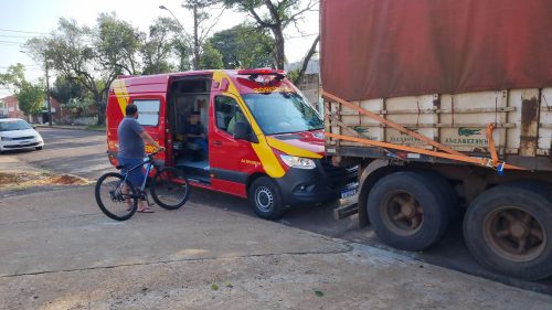 Imagem referente a Ciclista fica ferido após sofrer queda na Rua Castro