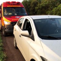 Imagem referente a Acidente entre moto e Onix deixa motociclista ferido na BR-369, em Cascavel