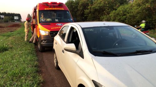 Imagem referente a Acidente entre moto e Onix deixa motociclista ferido na BR-369, em Cascavel