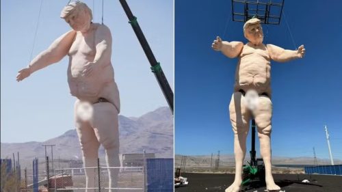 Imagem referente a Estátua gigante de Donald Trump pelado é inaugurada em Las Vegas