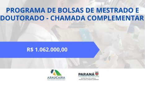 Imagem referente a Novo edital do Estado garante mais R$ 1 milhão para bolsas de mestrado e doutorado