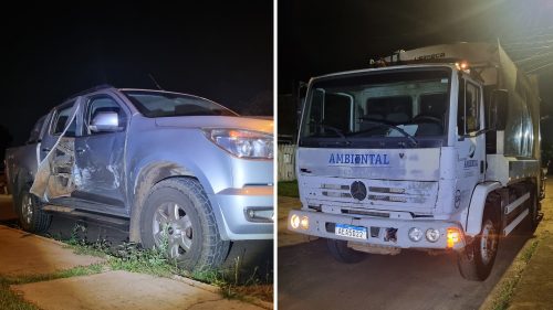 Imagem referente a Colisão entre caminhonete e caminhão de coleta é registra no bairro Maria Luiza