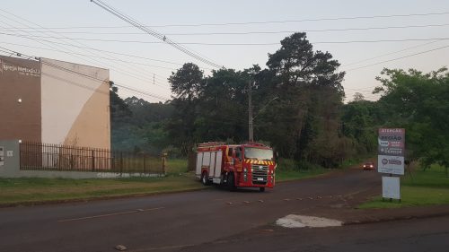 Imagem referente a Corpo de Bombeiros combate incêndio em vegetação na Rua Vinicius de Moraes