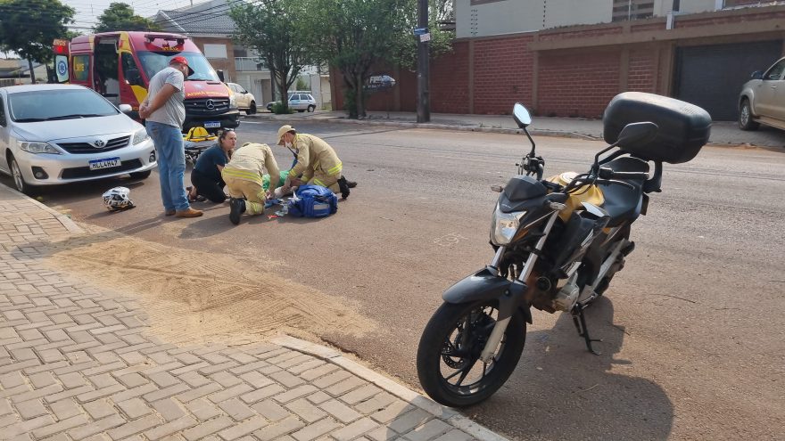 Motociclista fica ferido após se envolver em acidente de trânsito
