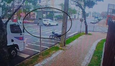 Imagem referente a Câmera mostra acidente entre Polo e SW4 na Rua Minas Gerais