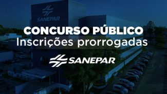 Inscrições para concurso público da Sanepar são prorrogadas até 21 de outubro