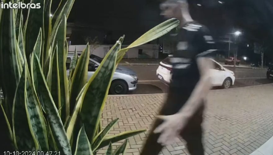 Homem é flagrado derrubando vaso de flor no Bairro Santo Inácio