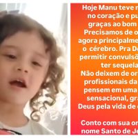 Imagem referente a Pequena Manu apresenta progresso após acidente, mas cérebro ainda é motivo de preocupação