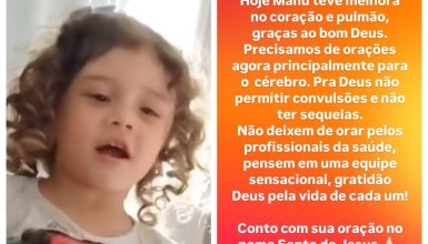 Imagem referente a Pequena Manu apresenta progresso após acidente, mas cérebro ainda é motivo de preocupação