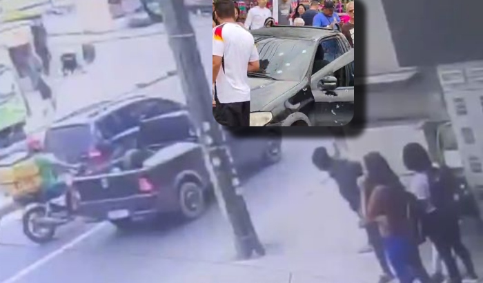Bizarro: veja o momento em que homem é cercado e metralhado dentro de carro